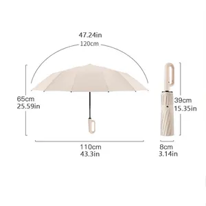 Parapluie automatique pliant coupe-vent fort 192 boucle de quille parapluie parasol hommes parapluie pluie grand Parasol pour femmes - Product Image 5