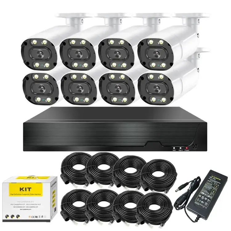 Suojianvision — caméra IP de vidéosurveillance filaire HD 4MP, 8 canaux, vidéosurveillance, système de sécurité IP POE, pour l'extérieur, dernier modèle