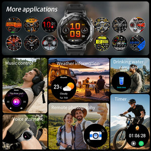 Nuovo <span class=keywords><strong>Smartwatch</strong></span> AK118 1400mAh Orologio Sportivo da Uomo IP68 Impermeabile Torcia LED Monitoraggio Sonno Frequenza Cardiaca Ossigeno nel Sangue Chiamate BT - Product Image 5