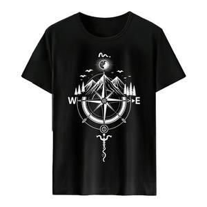 Camiseta de Hombre Vintage con Estampado Urbano, Manga Corta, Algodón, para Verano, Informal, Antiarrugas, Secado Rápido, Transpirable, Personalizada - Product Image 2