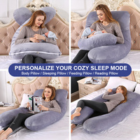 Oreiller de grossesse en U pour soutien complet du corps pendant la maternité, idéal pour dormir sur le côté, le dos, le ventre, les hanches et les jambes, avec housse lavable, vente en gros OEM