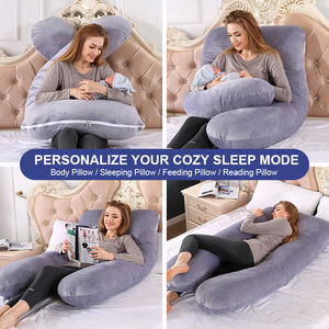 Oreiller de grossesse en forme de U, de haute qualité, confortable, offrant <span class=keywords><strong>un</strong></span> soutien complet du corps, fourni directement par le fabricant, <span class=keywords><strong>avec</strong></span> housse amovible - Product Image 4