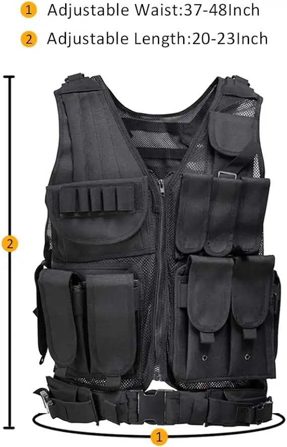 Adjustable Breathable Multiple Pouches Combat Assault Waistcoat Lightweight Comfortable Teenager Tactical Vest