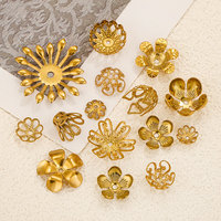Varios estilos de acero inoxidable, tapas de cuentas de flores de pétalos, envolturas de filigrana Vintage, colgante de perlas, conectores de fianza para la fabricación de joyas