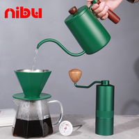 Ensemble de moulin à café manuel NIBU, outils de préparation de café écologiques, coffret cadeau, kit pour débutants et professionnels