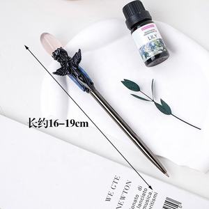 Оптовая продажа, шариковая ручка из натурального драгоценного камня с кристаллами аметиста для офисного студента - Product Image 4