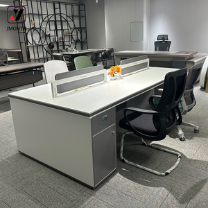Estaciones DE TRABAJO modulares de diseño moderno más vendidas Juego de escritorio y silla de oficina de computadora duradera con estilo de panel de madera - Product Image 5