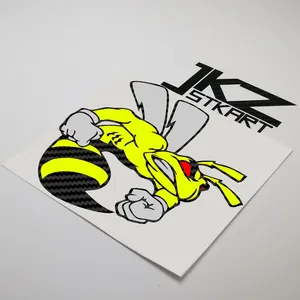 Pegatina de vinilo reflectante multicapa impermeable y resistente a los rayos UV con diseño de dibujos animados Angry Super Bee III, calcomanía troquelada para casco de motocicleta y coche - Product Image 3