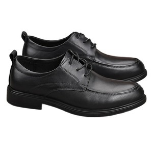 <b>Men</b> Genuine Leather Round Toe Oxfords Lace-up Anti-Slippery Office Career <b>Dress</b> Shoes All Seasons Rubber Outsole - Product Image 5
