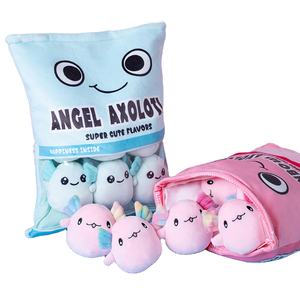 Offre Spéciale mignon 6pack Axolotl jouets en peluche Animal Rinbow Axolotl Snack jouets jeter oreiller coussin pour cadeaux - Product Image 1