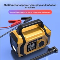 Démarreur de voiture 4-en-1 avec pompe à air, souffleur de poussière, batterie portable d'urgence haute capacité et booster de puissance