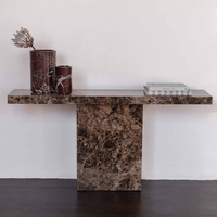 Table console en marbre Emperador foncé Cammy Stone, pierre naturelle, design moderne, table de salon de luxe, table à manger