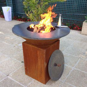 Modern Corten Steel Outdoor Fire Pit Wood Stove Matte Finished Durable Portable for Outdoor Heating - Product Image 1