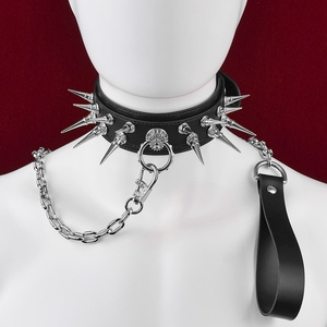 Collar de tracción con púas metálicas SM para entrenamiento de esclavos, juegos de bondage, diversión, collar de alta calidad, fetiche, juego de roles, juguetes sexuales para adultos al por mayor - Product Image 5