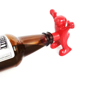 Gran oferta, herramientas de barra novedosas, tapón de corcho de botella de vino, tapón de vino divertido para hombre feliz, abridor de cerveza Perky - Product Image 4