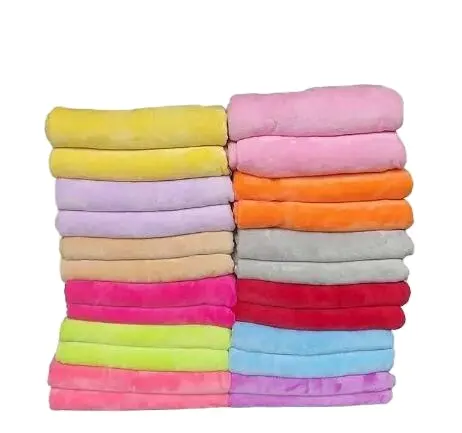 Pure Colors Flanela Cama Cobertor Toalha Para Bebê Soft Não Pilling Lance Cobertores Confortáveis Máquina Lavável Home Textile