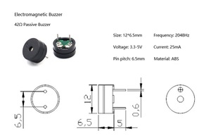 12*6.5mm 16ohm Universal Split elektronik jenis Mesopore 2048hz mikro 3V 5V Pcb pelembap bel magnetik - Product Image 3