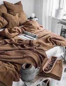 Vente en gros d'ensemble de <span class=keywords><strong>housse</strong></span> de <span class=keywords><strong>couette</strong></span> plate en <span class=keywords><strong>lin</strong></span> de tabac Fabricant | Commandes en gros de literie respirante | King Queen Full Twin Size disponible - Product Image 5