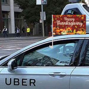 Drapeau de fenêtre de voiture à thème Thanksgiving à prix avantageux, 12x18 pouces, logo personnalisé, Turquie - Product Image 3