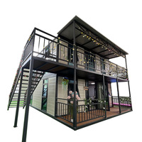 Villa de luxe duplex à deux étages, maison conteneur de 40 pieds, extensible, préfabriquée, maison moderne, hôtel
