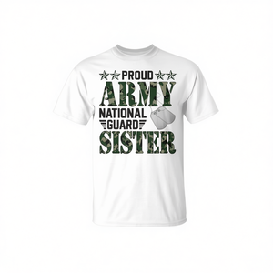 Camiseta Promocional Premium para Familiares Militares Orgullosos de la Guardia Nacional del Ejército con Diseño de Hermana - Product Image 2