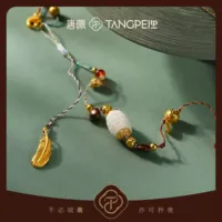 Collier TANGPEI classique en alliage de cuivre pour femme, avec plumes tombantes, perles blanches tressées sculptées, pendentif plume dorée porte-bonheur - Cadeau