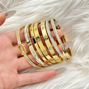 Bracciali da Donna alla Moda 2026 in Acciaio Inossidabile Placcato Oro 18K con Zirconia, Gioielli Impermeabili - Product Image 2