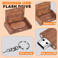 Clé USB rotative créative en bois, double port Type-C et USB, avec capuchon en bois et gravure de logo personnalisée, idéale comme cadeau