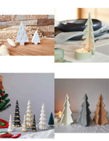 Nouvelles décorations de noël résine arbre père noël maison Micro paysage résine maison ornements en gros