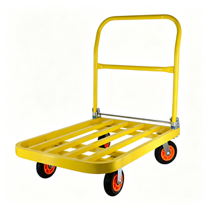 Platform Hand Truck, Heavy Duty Folding Dolly <b>Cart</b> with 360 Degree Swivel <b>Wheels</b>, Collapsible Flatbed <b>Cart</b> for Moving, Warehouse - Product Image 4