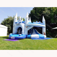 Location de château gonflable pour fêtes, combo château gonflable avec toboggan, en PVC, facile à installer, pour 5+ personnes