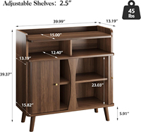 Buffet latéral cannelé avec rangement, meuble console avec portes coulissantes pour cuisine, salon, meuble bar à café