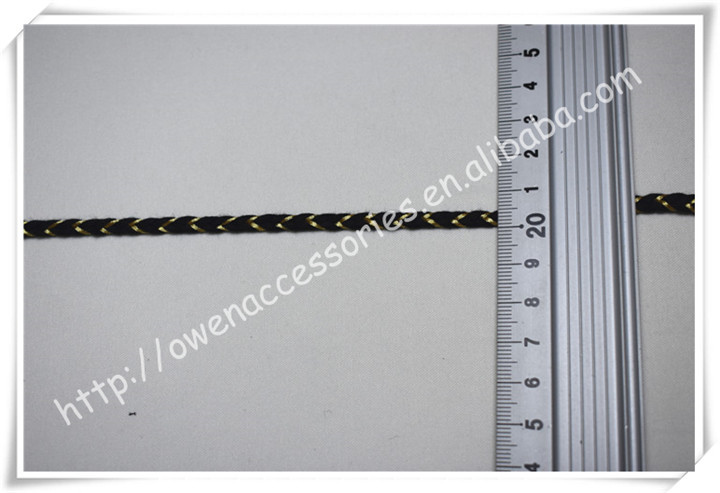 Échantillon gratuit Conception Personnalisée 0.5 cm Or Tresse Garniture pour Vêtements
