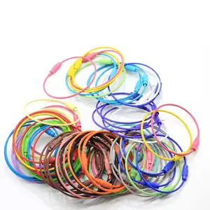 100pcs colors Screw Locking Stainless Steel Wire Keychain Cable Rope Key Holder Keyring Key Chain Rings Cable Outdoor