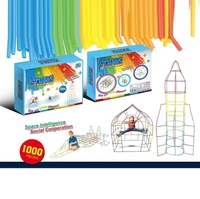 Blocs de construction en plastique de haute qualité à faire soi-même, 1000 pièces, ensemble de blocs de construction amusants à connecter avec des pailles