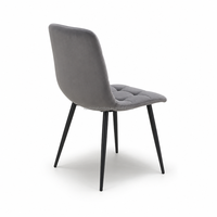 Chaise de salle à manger moderne en velours nordique avec pieds en métal noir - Chaise d'appoint ergonomique capitonnée pour la maison, les restaurants et les cafés