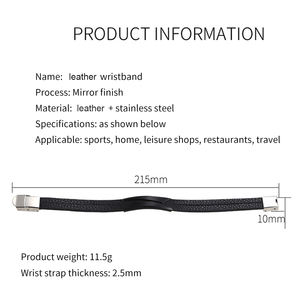 Fashion Jewelry Stainless Steel Custom Engraving Pu <strong>Wristband</strong> <strong>Leather</strong> Bracelet for Men - Product Image 2