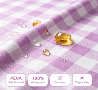 Nappe jetable en PEVA à carreaux rose et violet, imperméable, anti-taches, écologique, livraison rapide, directement de l'usine