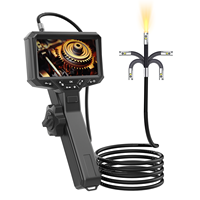 Cámara de Inspección HD Flexible de 360 Grados con Pantalla de 5 Pulgadas, Cámara Endoscópica de Diagnóstico Automotriz a Prueba de Agua con 6 Luces LED