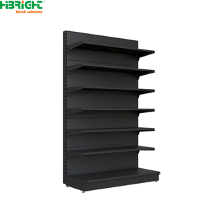 Wood Grain Retail Shelving Gondola <b>Shelf</b> <b>Metal</b> Supermarket Display Rack Adjustable Store Merchandising <b>Unit</b> - Product Image 4