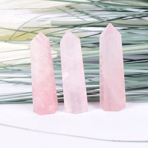 Atacado cristal natural pedra de cura obelisco energia cristal rosa ponto de quartzo - Product Image 3