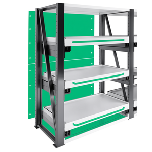 ชั้นวางติดผนังหลัง Fami System Ar ขนาด 850x2010 มม. สีเขียว Ral6011 สำหรับจัดเก็บ - Product Image 3