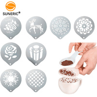 Pochoirs à café en acier inoxydable réutilisables, 10 pièces, mousse à lait, Latte, outil de décoration, personnalisé