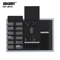 Juego de Destornilladores JAKEMY YF-P14 141 en 1 para Reparación de Electrónicos, con Tapa Giratoria de 360°, Eje Flexible y Puntas Magnéticas