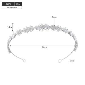Serre-tête Minimaliste en Zircon Cubique, Bandeau Fin et Délicat en Cristal, Élégant Serre-tête Floral pour Mariée, Coiffe de Demoiselle d'honneur, Cadeau - Product Image 6