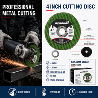 Disco de Corte Ultrafino Welldon de 4 Pulgadas (107 mm), Disco Abrasivo con Resina de 1.0 mm para Acero Inoxidable Inox y Metal