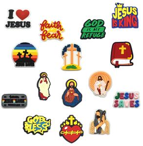 Christ Doux PVC Christianisme Dessin Animé Chaussure Charme En Gros Sacs Décorations Religion <span class=keywords><strong>Sandales</strong></span> Accessoires Jésus Chaussure charmes - Product Image 2