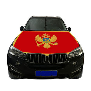 Housse de capot de voiture nationale abordable, drapeau du Monténégro, housse de moteur de voiture, drapeau, vente directe d'usine, tissu en polyester - Product Image 3