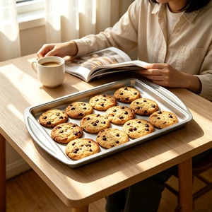 Plaque à pâtisserie 10x15 pouces avec poignée ergonomique et revêtement antiadhésif de qualité supérieure pour la pâtisserie à domicile - Product Image 3