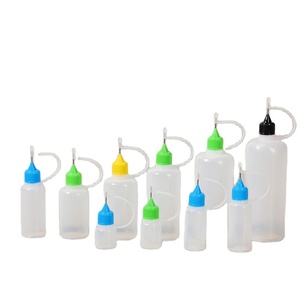 Chất lượng cao 3ml 5ml 10ml 15ml 20ml 30ml 50ml 60ml 100ml 120ml bán buôn <span class=keywords><strong>PE</strong></span> chai với mũi mũi kim và Silicone Bìa - Product Image 1